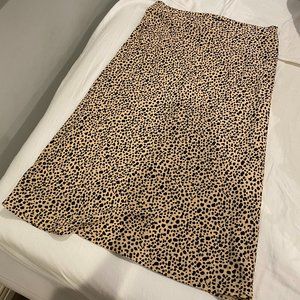 Nasty Gal Silk Leopard Skirt